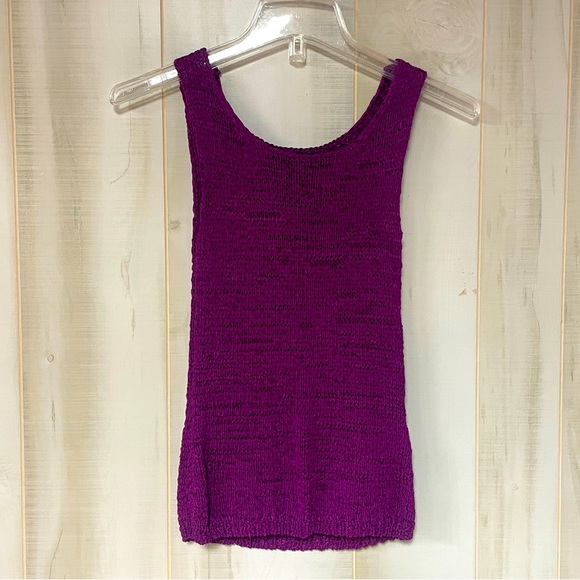 Karen Kane Purple Nylon Knit Tie Cardigan And Tank Top Set Sz PS - Picture 4 of 9